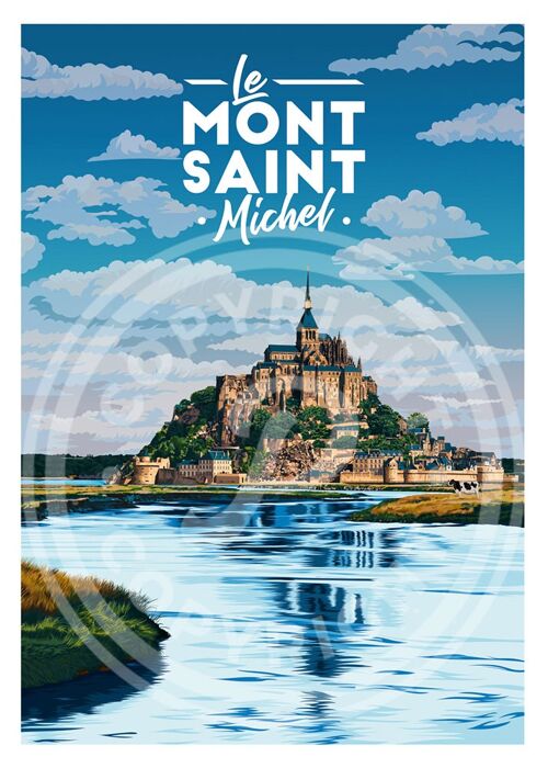 Affiche du mont saint michel - 30x40 cm