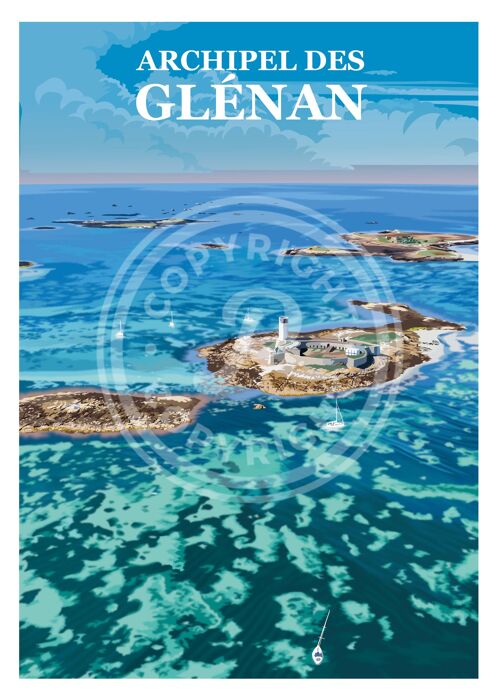Affiche archipel des glenan - 30x40 cm