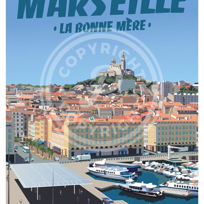 POSTER VON MARSEILLE DER ALTE HAFEN - 50X70 CM