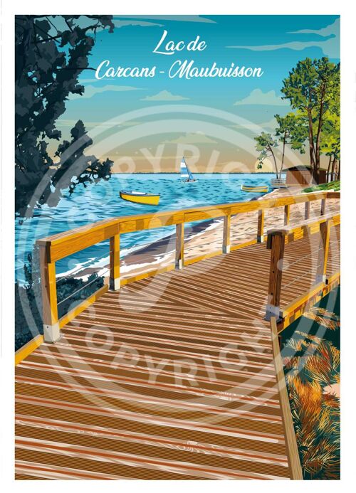 Affiche lac de maubuisson - 30x40 cm
