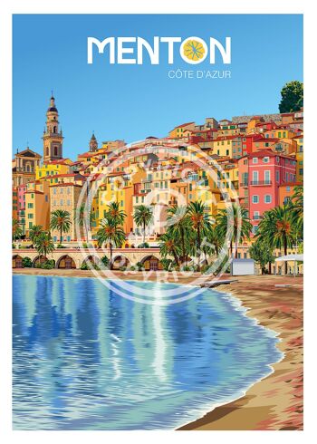 Affiche ville de menton - 30x40 cm 1