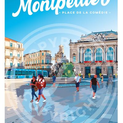 CITY OF MONTPELLIER POSTER - 30X40 CM