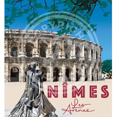 Affiche ville de nimes - 30x40 cm