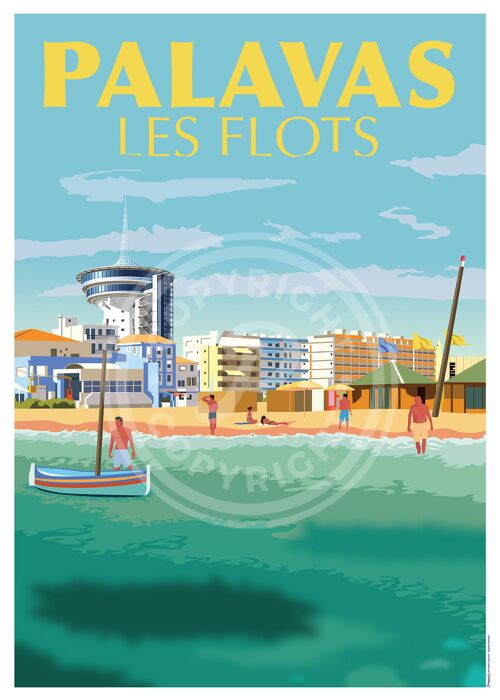 Affiche ville de palavas-les-flots - 30x40 cm