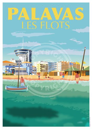 Affiche ville de palavas-les-flots - 50x70 cm 1
