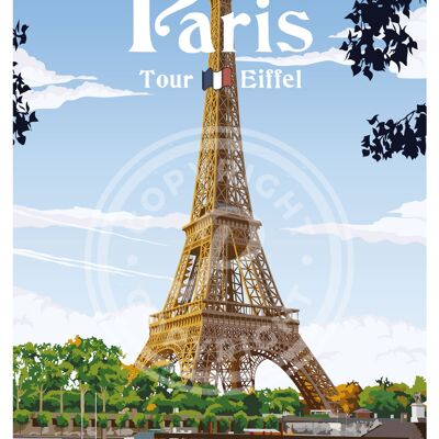 PLAKAT DER STADT PARIS - 50X70 CM