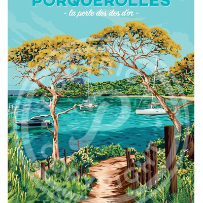 CARTEL ISLA PORQUEROLLES - 30X40 CM