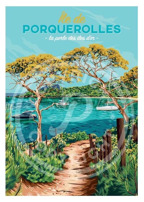 Affiche île de porquerolles - 50x70 cm