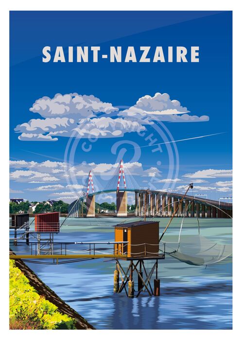 Affiche de la ville de saint-nazaire - 30x40 cm