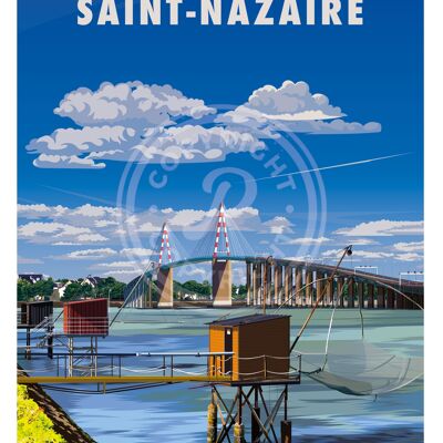 Affiche de la ville de saint-nazaire - 30x40 cm