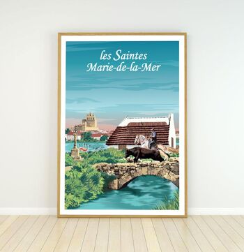Affiche de la ville des saintes maries de la mer - 30x40 cm 2