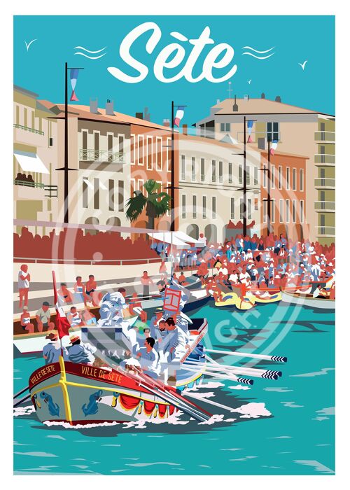 Affiche de la ville de sete - 30x40 cm