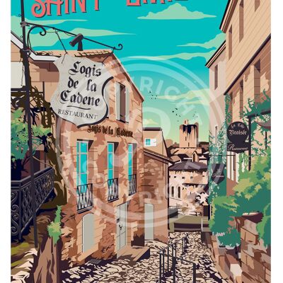 Affiche de la ville de saint emilion - 30x40 cm