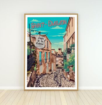 Affiche de la ville de saint emilion - 50x70 cm 2
