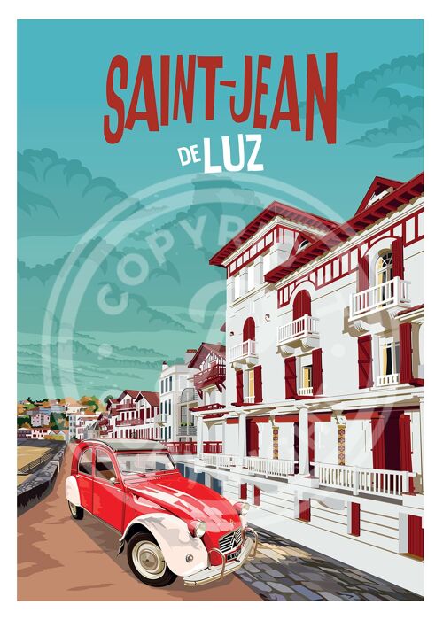 Affiche de la ville de saint jean de luz - 30x40 cm