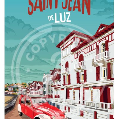 Affiche de la ville de saint jean de luz - 50x70 cm