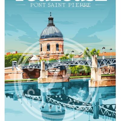 Affiche de la ville de toulouse - 30x40 cm