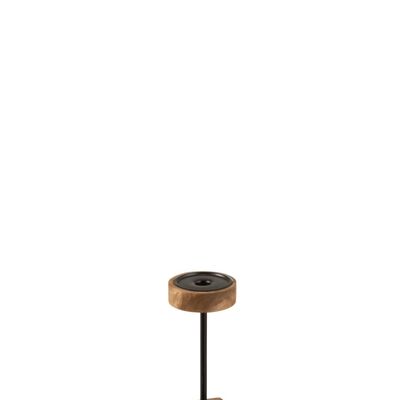 candelabro + pie cuadrado madera de mango/metal natural extra small-1517