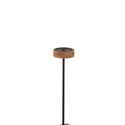 candelabro + pie cuadrado madera de mango/metal natural medium-1519