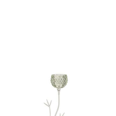 candelero de pie flor vidrio verde small-3625