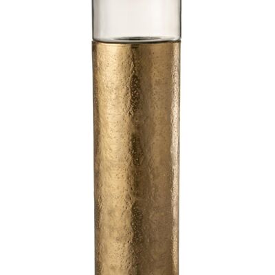 candelero mila aluminio/cristal oro-7647