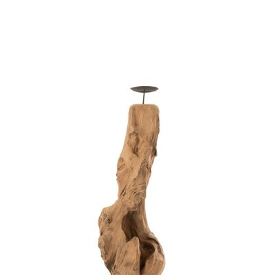 candelero tronco teca madera natural medium-11301