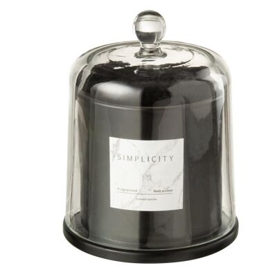 vela perfumada campana de cristal simplicity vidrio negro large-25h-12051