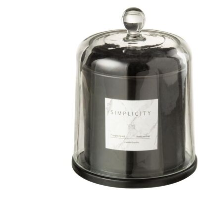 vela perfumada campana de cristal simplicity vidrio negro large-25h-12051