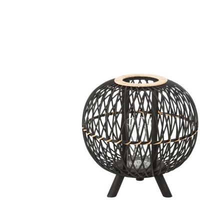 linterna bola de pie bambu negro/natural medium-12180