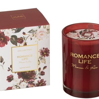 vela aromatica romance life mimosa&rosa rojo large-70h-16466