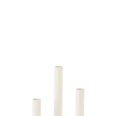 set de 3 candelabros bajo moderno hierro opaque blanco-17223
