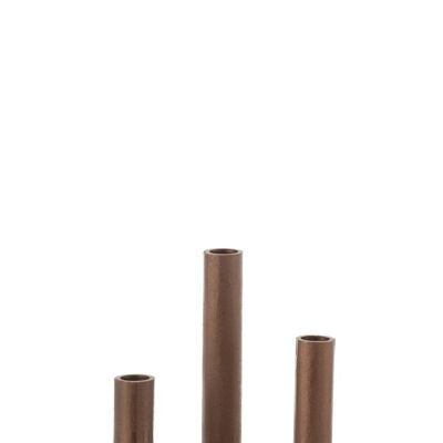 set de 3 candelabros bajo moderno hierro opaque marron oscuro-17252