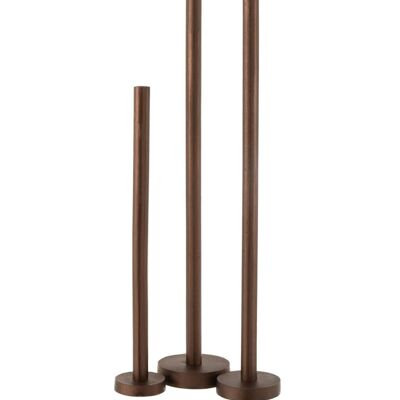 set de 3 candelabros alto moderno hierro opaque marron oscuro-17253