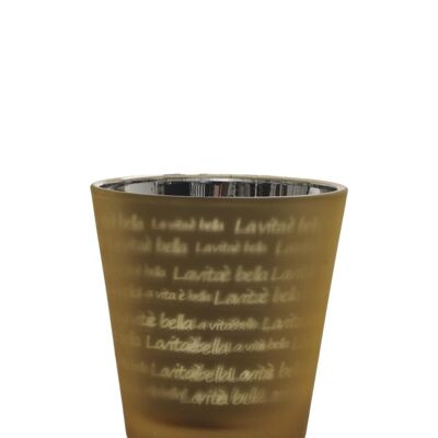 tea-lightholder la vita glass gold 7x7cm-39282
