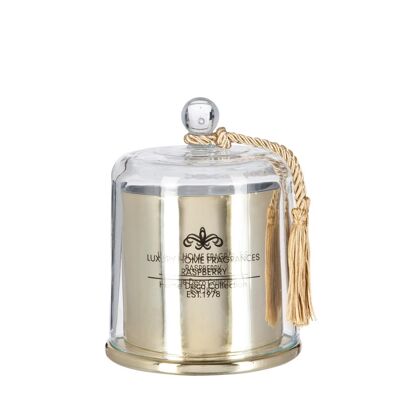 vela perfumada + campana cristal/wax oro small 11x13cm 15h-58329