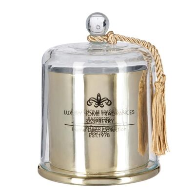 vela perfumada + campana cristal/wax oro large 14x18cm 23h-58332