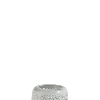 candelero redonda oriental metal/cristal blanco/plata-76512