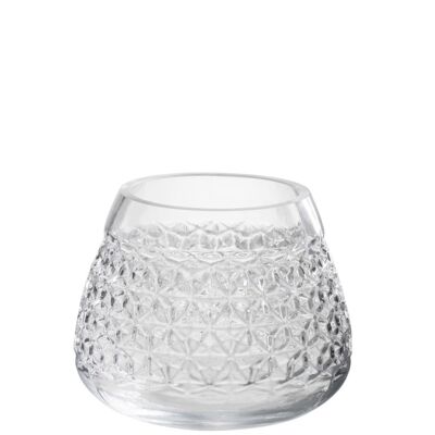 candelero conico rombo motivo vidrio transparante-84359