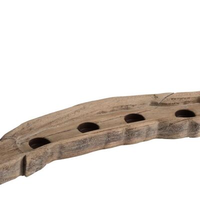 portavelas 4soportes forma de hoja madera natural-85092
