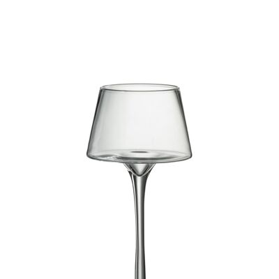 candle holder on base conical glass transparent medium-88899