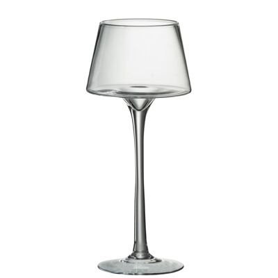candle holder on base conical glass transparent medium-88899