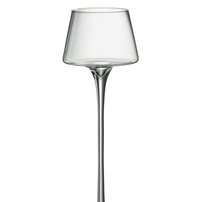 candle holder on base conical glass transparent large-88900