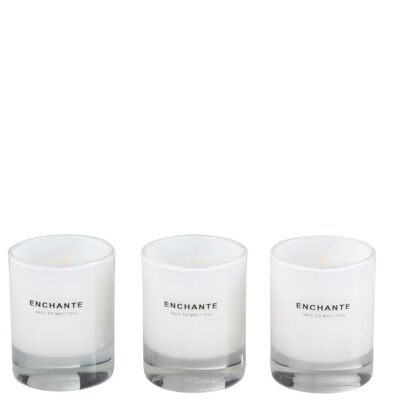 caja de 3 vela perfumada enchante vidrio blanco-10u-94512