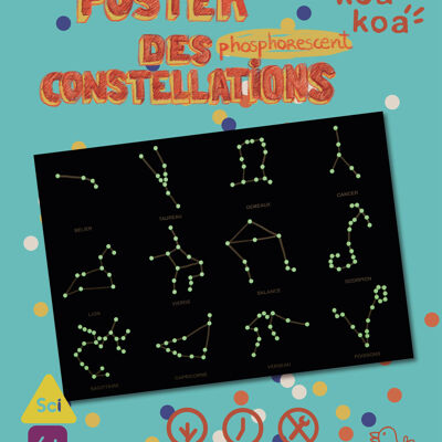 Draw the constellations on a phosphorescent poster