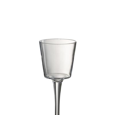 candle holder conical on base glass transparent small-97167