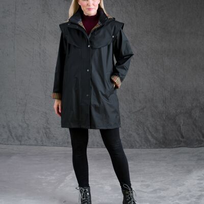 Cappotto impermeabile nero Cotswold 3/4 di lunghezza