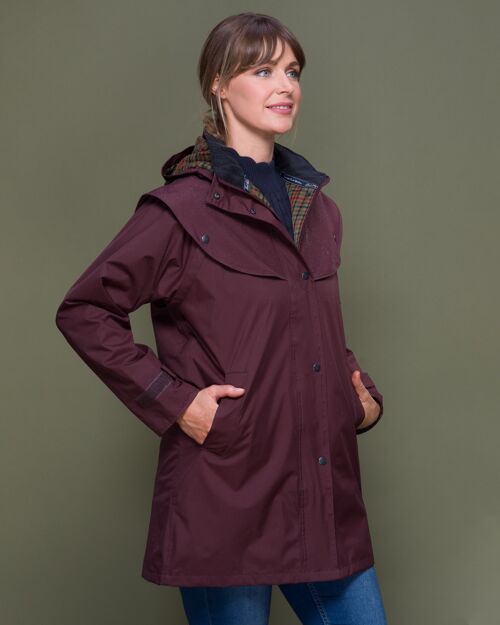 Deep Claret Cotswold 3/4 Length Waterproof Coat