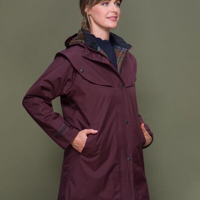 Cappotto impermeabile a 3/4 lunghezza Deep Claret Cotswold