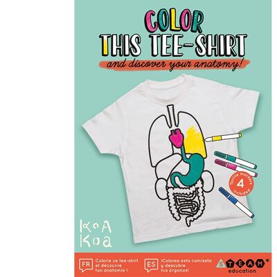 Colorie tes organes sur un tee-shirt - taille 8 ans