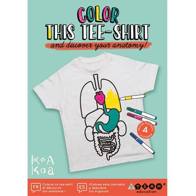 Colorie tes organes sur un tee-shirt - taille 6 ans
